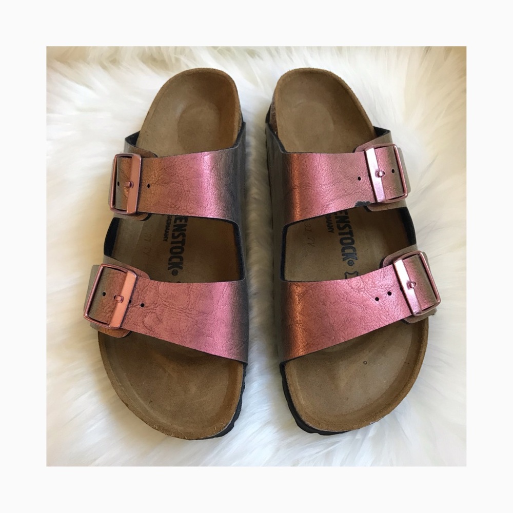 Arizona metallic Birkenstock sandals